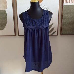 3/$10 Forgotten Grace Dark Blue Relaxed Sleeveless Tank Top